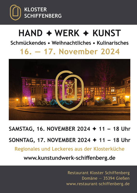 Hand Werk Kunst November 2024 Plakat Hand Werk Kunst